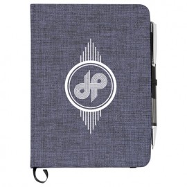 Logo Branded 5" x 7" FSC Mix Heathered Bound Notebook