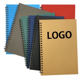 A5 Eco Kraft Cover Spiral Notebook with Logo