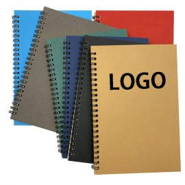 A5 Eco Kraft Cover Spiral Notebook with Logo  A5 Eco Kraft Cover Spiral Notebook with Logo