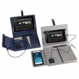 Multifunctional A5 Notebook with 6000 mAh Power Bank with Logo