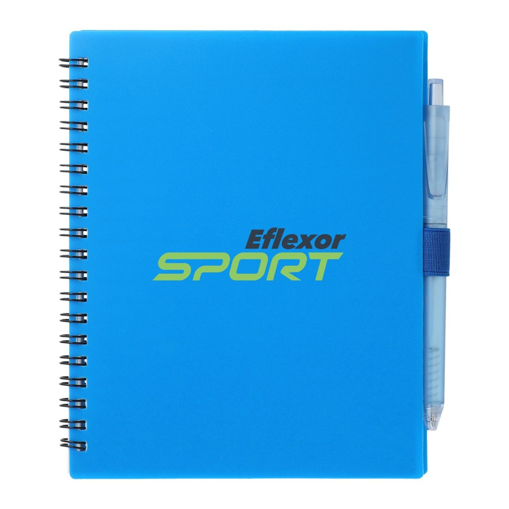 Promotional 5.5" x 7" FSC Recycled Spiral Notebook w/ RPET Pe