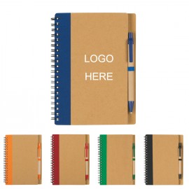Eco-Friendly Hardcover Notebook with Pen with Logo  Eco-Friendly Hardcover Notebook with Pen with Logo