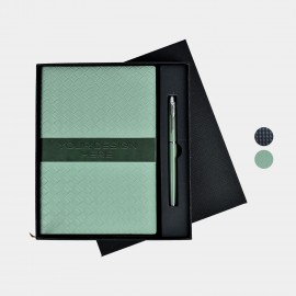 Promotional TiTUS Sahara Duo  PU Leather A5 Notebook & Metallic Finish Pens Gift Set
