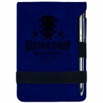 Custom Imprinted 3.25x4.75 Blue Leatherette Pad/Pen