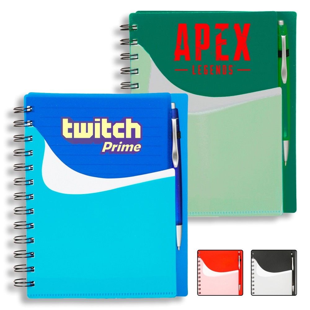 Classic Spiral Notebook w/ Custom Logo Two-Tone Notebooks with Logo Classic Spiral Notebook w/ Custom Logo Two-Tone Notebooks with Logo