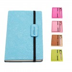 Elastic Band Sticky Notes Notebook With Pen with Logo