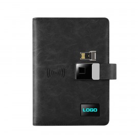 Customized Fingerprint Lock Diary with Wireless Power Bank $ USB Drive