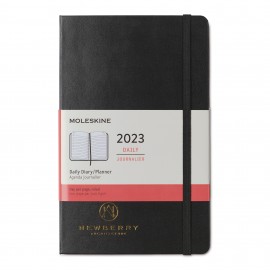 Moleskine Hard Cover Large 12-Month Daily 2023 Planner - Black with Logo