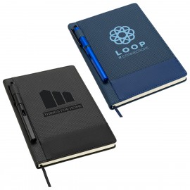 Symposium Textured Journal with Pen with Logo  Symposium Textured Journal with Pen with Logo