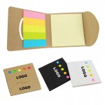 Logo Printed Sticky Notes & Colorful Flags In Pocket Case Made Of Kraft Paper