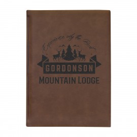 Personalized 7" x 9" Dark Brown Leatherette Journal