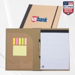 Recycled Padfolio with Pockets, Sticky Notes & Notepad with Logo