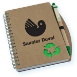 Recycled Cardboard Notebook w/Pen with Logo