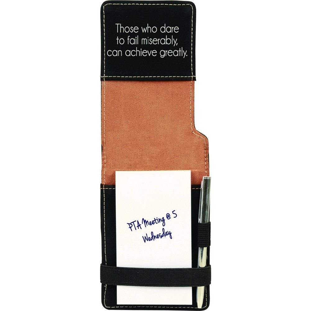3.25x4.75 Black/Silver Leatherette Pad/Pen Branded 3.25x4.75 Black/Silver Leatherette Pad/Pen Branded
