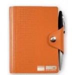 Branded Deluxe LeatherWrap Mini-Snap Wrap Refillable Journal w/Pen (3.75"x5")