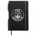 6" x 8.5" FSC Mix Viola Bound Notebook with Pen with Logo