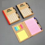 Calculator Cover Note Book with Pen with Logo