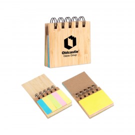 Bamboo Pocket Sticky Notebook with Logo