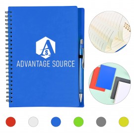 Frosted PP Spiral Notebook With Pen with Logo