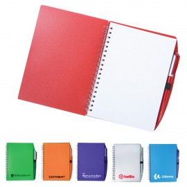 Color-Pro Spiral Unlined Notebook w/Pen (5-3/4" X 7) with Logo