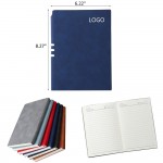Classic Business PU Leather Notepad Journal With Pen Port 8 1/3'' x 6 1/5'' with Logo