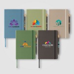 Terra Recycled Milk Carton Hard Cover A5 Notebook & Reborn Pen Set - Full-Color Inkjet with Logo