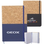5.75" x 8.35" Greensburg Hard Cover Notebook w/ Cork Binding with Logo