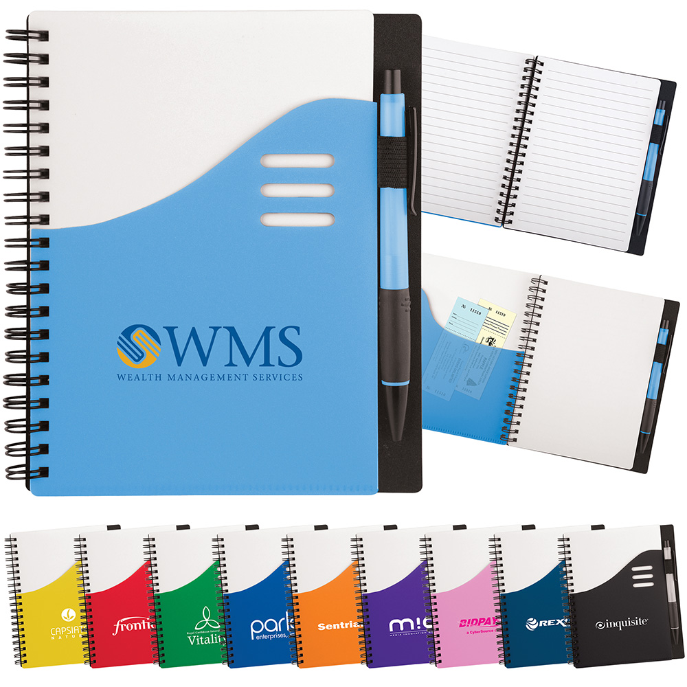 Color Wave Notebook Set with Logo