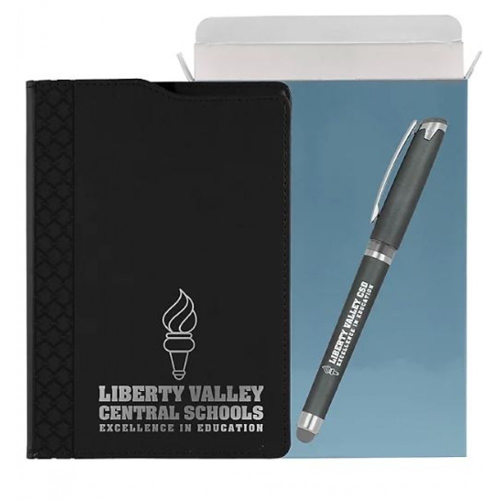 Logo Branded Montabella Journal And Compass Pen Gift Set