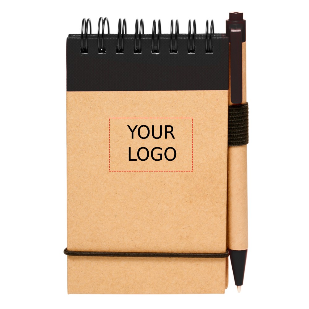 Spiral Eco Notepad with Pen with Logo