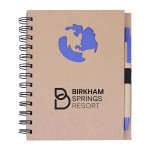 Custom Globe Die Cut Spiral Notebook & Pen 5.875" x 7"