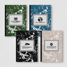 Slate FSC Paper Marble Hardcover Composition Notebook  A5 - Silkscreen with Logo