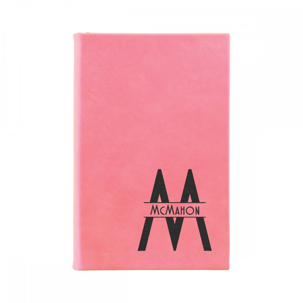 5 1/4" x 8 1/4" Pink Leatherette Journal Logo Printed 5 1/4" x 8 1/4" Pink Leatherette Journal Logo Printed