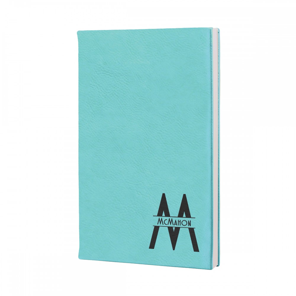 Custom Imprinted 5 1/4" x 8 1/4" Teal Leatherette Journal Custom Imprinted 5 1/4" x 8 1/4" Teal Leatherette Journal