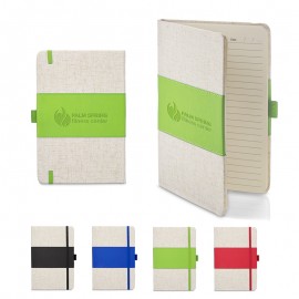 Soft Cover PU & Heathered Fabric Journal (5"x7") with Logo