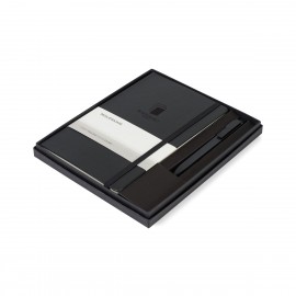 Moleskine Large Notebook and GO Pen Gift Set - Black with Logo  Moleskine Large Notebook and GO Pen Gift Set - Black with Logo