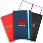 Hardcover Notebooks w/ Matching Color Elastic Band Notepad with Logo