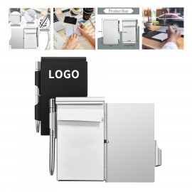 Promotional 60 Liniing Pages Metal Pocket Notebook with Pen and Refillable Paper