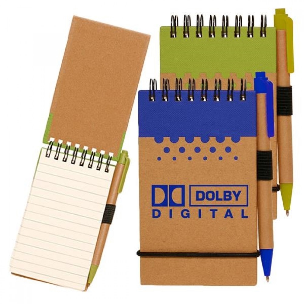 Logo Printed Two-Tone Spiral Notepad Recyclable Pocket Jotters Logo Printed Two-Tone Spiral Notepad Recyclable Pocket Jotters