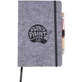 The Goods 8" x 5.5" Recycled Felt Bound Notebook with Logo