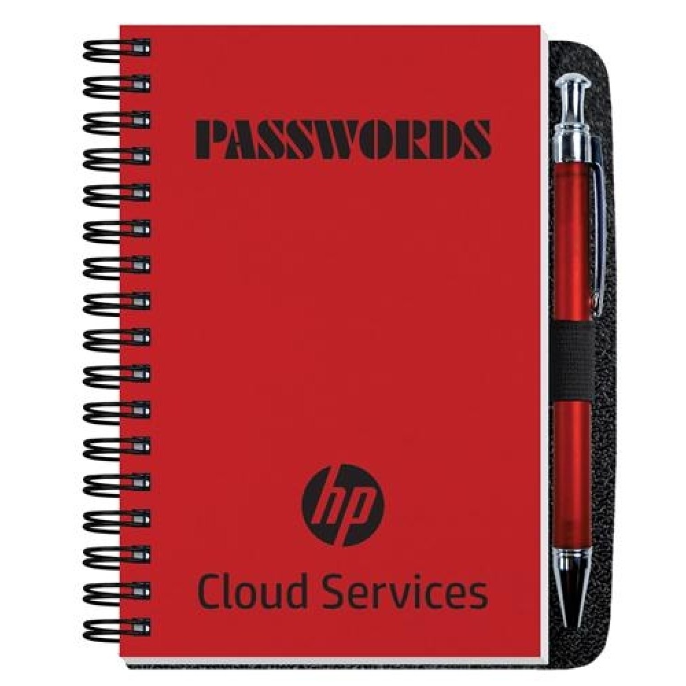 Password Keeper w/Pen Safe Back Cover (4"x6") with Logo
