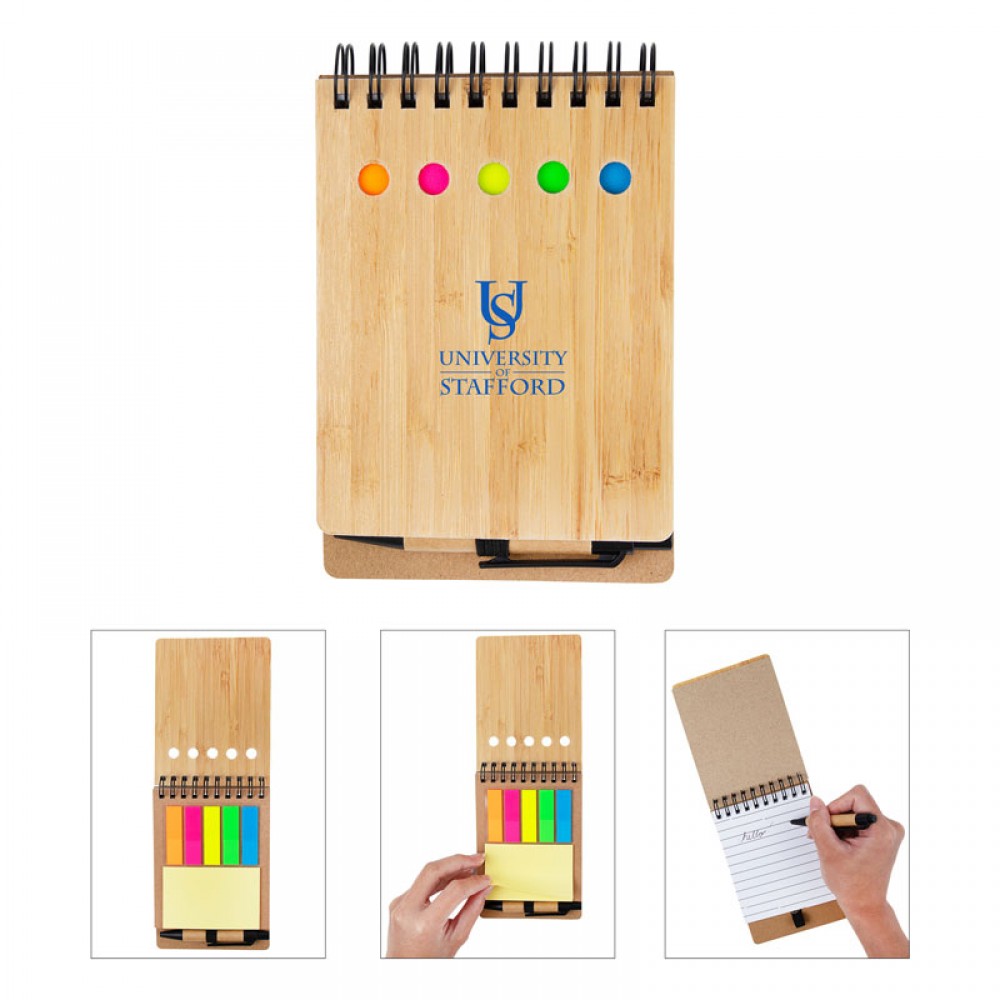 Ridgecrest 3-in-1 Bamboo Jotter w/Pen with Logo