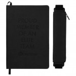 Custom Imprinted FUNCTION Office Hard Bound Notebook With Pen Pouch