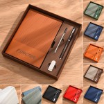 Custom A5 Lined Leather Bound Journal Business Gift Set Writing Notebook Hardcover Executive Notebook Gift