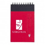 Recycled Notebook & Pen - Red with Logo