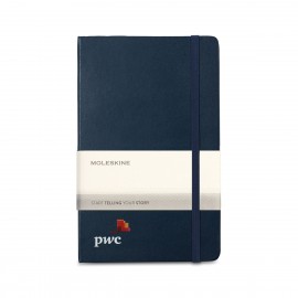 Personalized Moleskine Hard Cover Ruled Large Expanded Notebook - Sapphire Blue