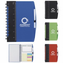 Good Value Ruler Notebook w/Flags & Stylus Pen (5"x7") Branded