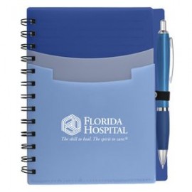 Tri-pocket Notebook & Satin Pen with Logo