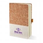 Hard Cover Cork & Heathered Fabric Journal (5"x7") with Logo