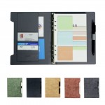 Customized PU Leather Sticky Notes Notebook With File Holder